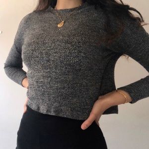 trendy gray long sleeved small turtleneck